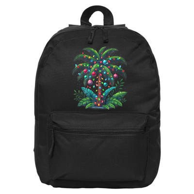 Christmas Palm Tree Merry Christmas Tropical Christmas 16 in Basic Backpack