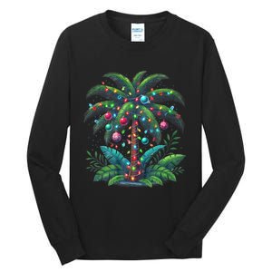 Christmas Palm Tree Merry Christmas Tropical Christmas Tall Long Sleeve T-Shirt