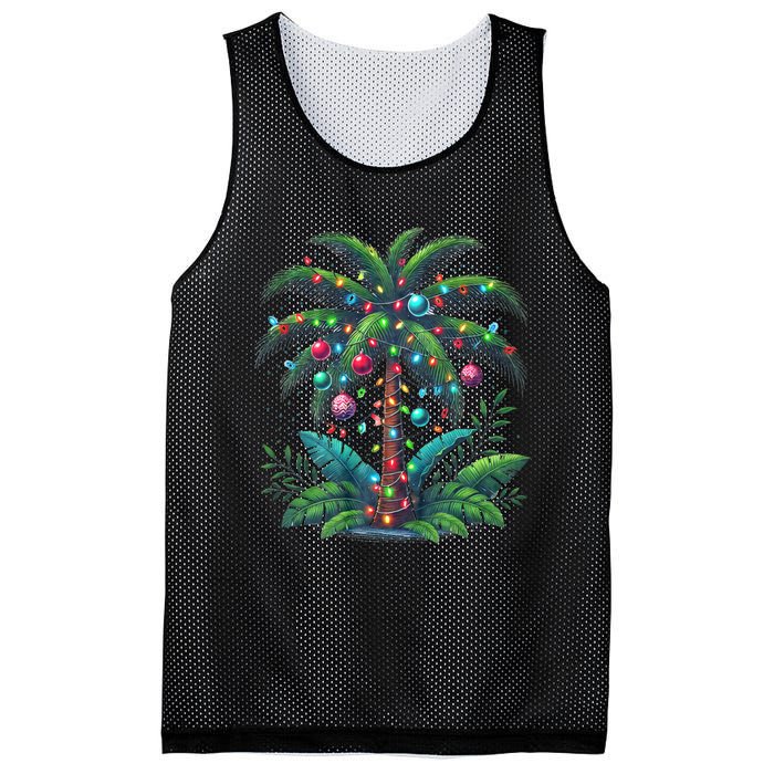 Christmas Palm Tree Merry Christmas Tropical Christmas Mesh Reversible Basketball Jersey Tank