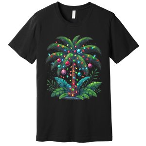 Christmas Palm Tree Merry Christmas Tropical Christmas Premium T-Shirt