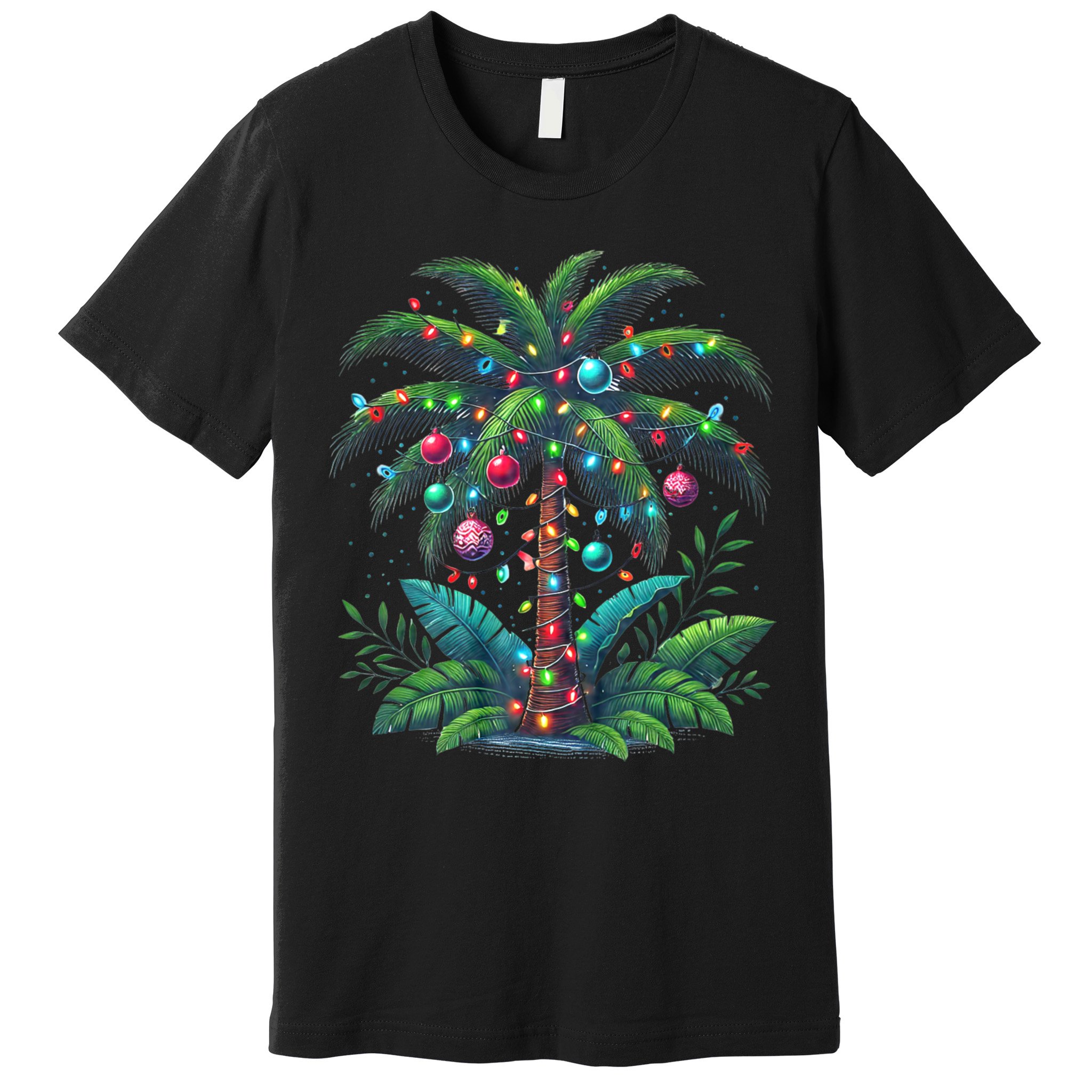 Christmas Palm Tree Merry Christmas Tropical Christmas Premium T-Shirt