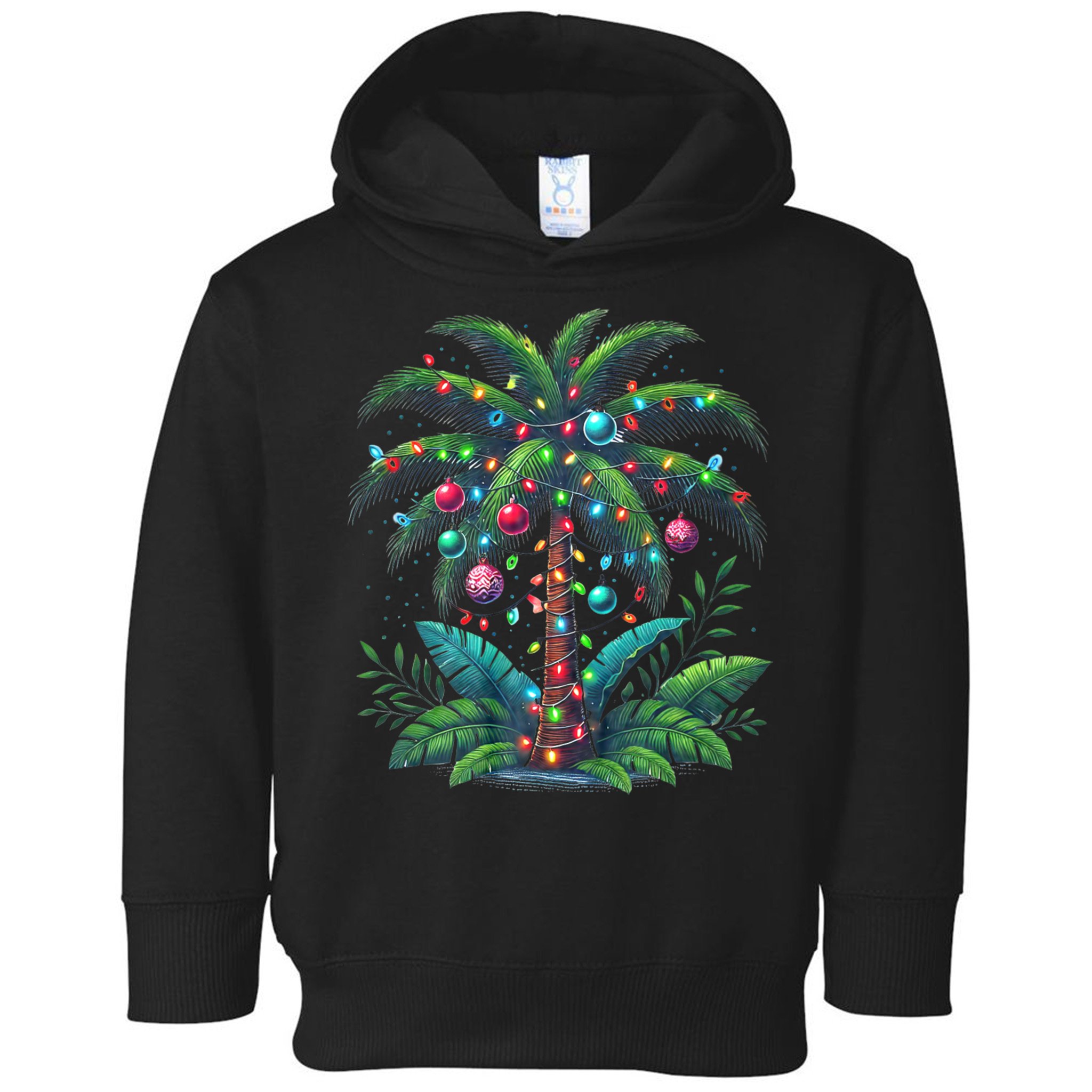 Christmas Palm Tree Merry Christmas Tropical Christmas Toddler Hoodie
