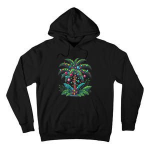 Christmas Palm Tree Merry Christmas Tropical Christmas Tall Hoodie