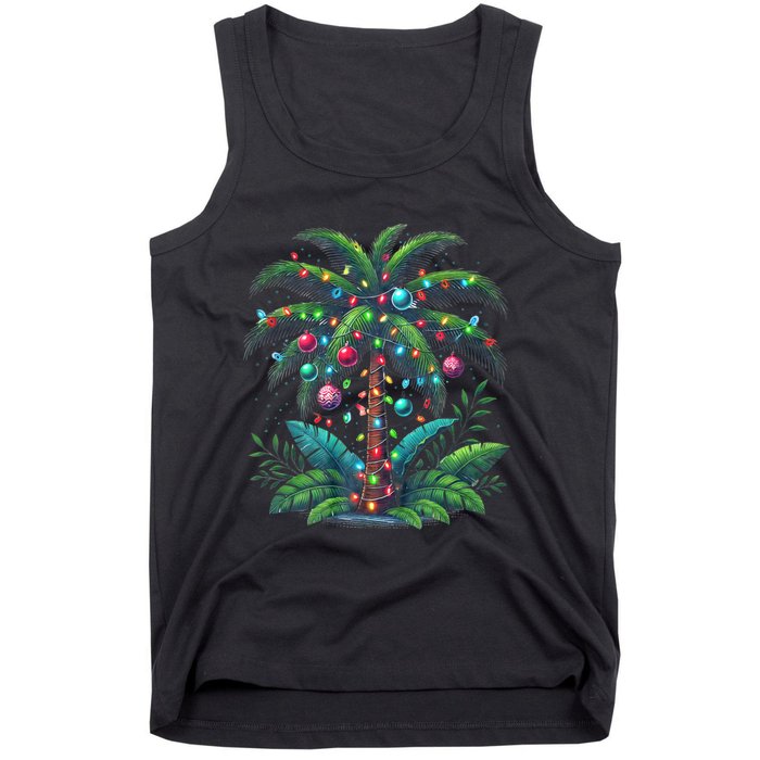 Christmas Palm Tree Merry Christmas Tropical Christmas Tank Top