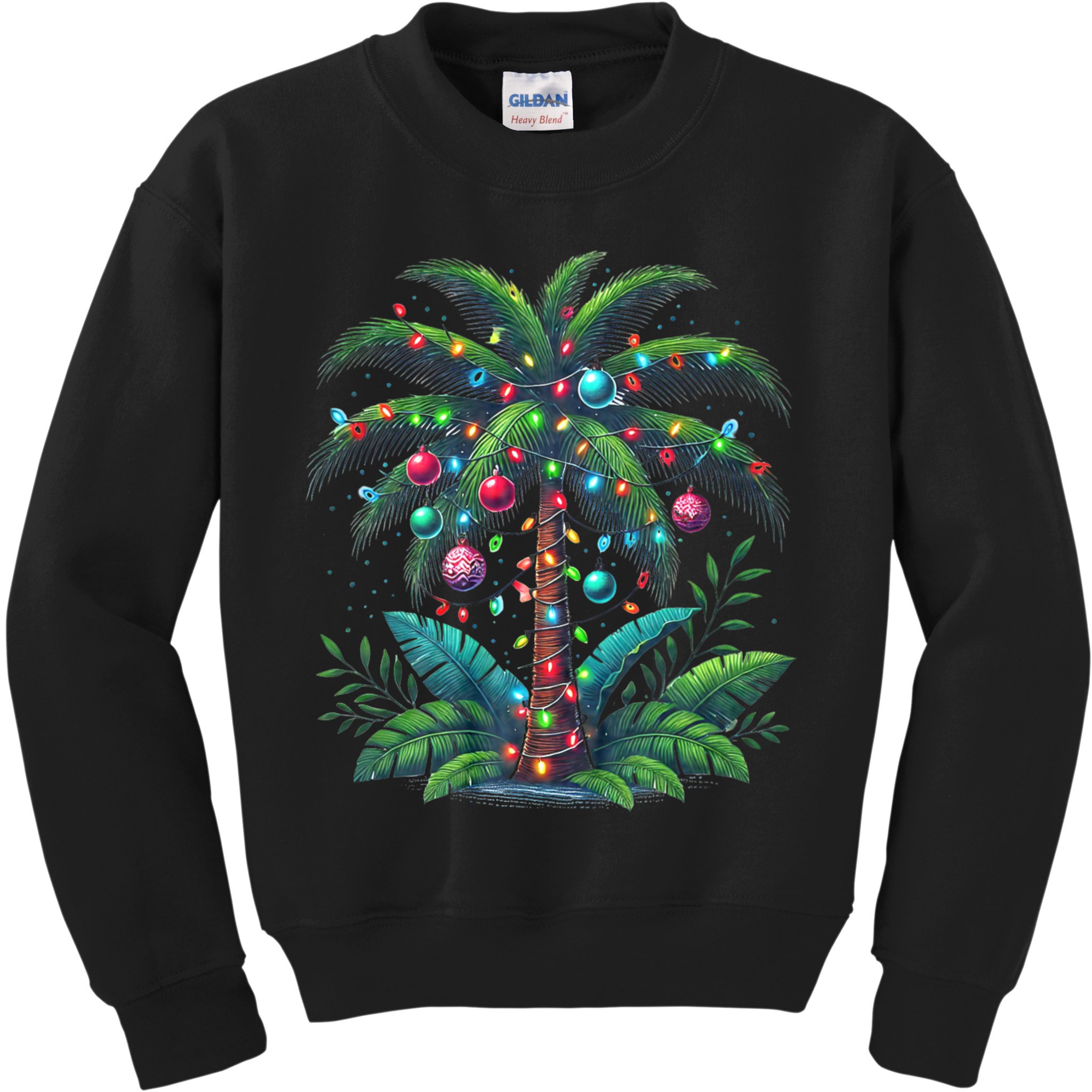 Christmas Palm Tree Merry Christmas Tropical Christmas Kids Sweatshirt