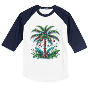 Christmas Palm Tree Merry Christmas Tropical Christmas Baseball Sleeve Shirt