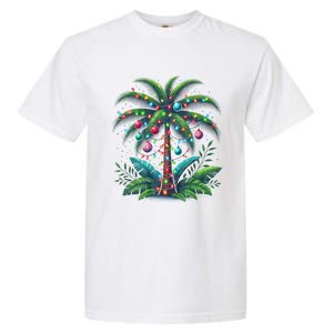 Christmas Palm Tree Merry Christmas Tropical Christmas Garment-Dyed Heavyweight T-Shirt