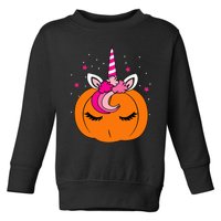 Cute Pumpkin Unicorn Face Costume Easy Halloween Gifts Toddler Sweatshirt