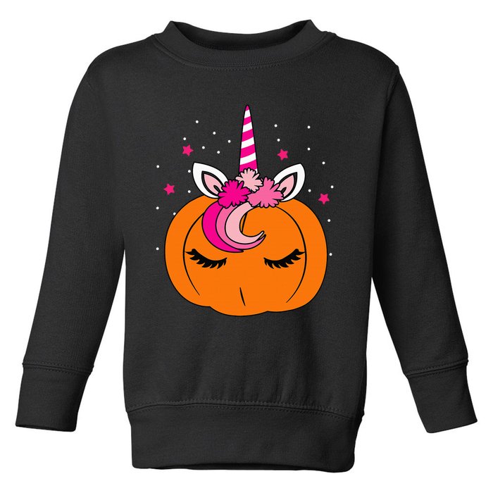 Cute Pumpkin Unicorn Face Costume Easy Halloween Gifts Toddler Sweatshirt