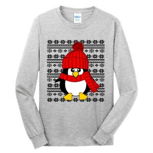 Cute Penguin Ugly Christmas Sweater Xmas Great Gift Meaningful Gift Tall Long Sleeve T-Shirt