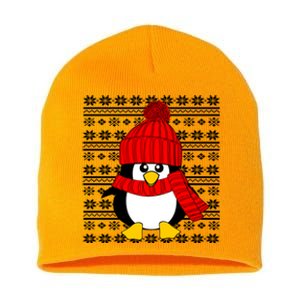 Cute Penguin Ugly Christmas Sweater Xmas Great Gift Meaningful Gift Short Acrylic Beanie