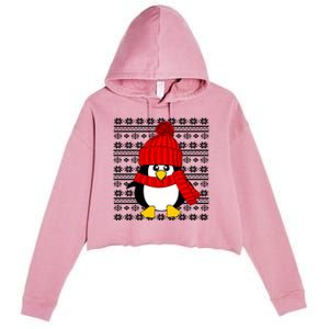 Cute Penguin Ugly Christmas Sweater Xmas Great Gift Meaningful Gift Crop Fleece Hoodie