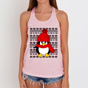 Cute Penguin Ugly Christmas Sweater Xmas Great Gift Meaningful Gift Women's Knotted Racerback Tank