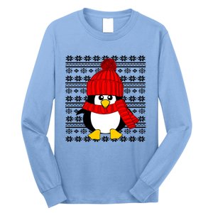 Cute Penguin Ugly Christmas Sweater Xmas Great Gift Meaningful Gift Long Sleeve Shirt