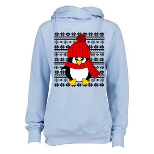 Cute Penguin Ugly Christmas Sweater Xmas Great Gift Meaningful Gift Womens Funnel Neck Pullover Hood