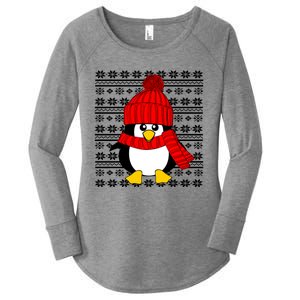 Cute Penguin Ugly Christmas Sweater Xmas Great Gift Meaningful Gift Women's Perfect Tri Tunic Long Sleeve Shirt