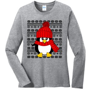 Cute Penguin Ugly Christmas Sweater Xmas Great Gift Meaningful Gift Ladies Long Sleeve Shirt