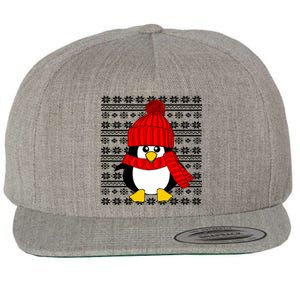 Cute Penguin Ugly Christmas Sweater Xmas Great Gift Meaningful Gift Wool Snapback Cap