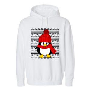 Cute Penguin Ugly Christmas Sweater Xmas Great Gift Meaningful Gift Garment-Dyed Fleece Hoodie