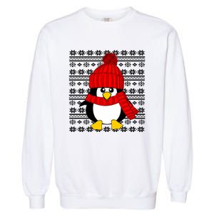 Cute Penguin Ugly Christmas Sweater Xmas Great Gift Meaningful Gift Garment-Dyed Sweatshirt