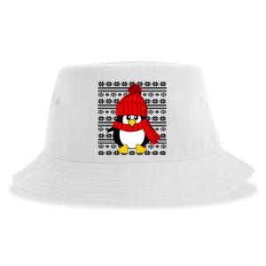 Cute Penguin Ugly Christmas Sweater Xmas Great Gift Meaningful Gift Sustainable Bucket Hat