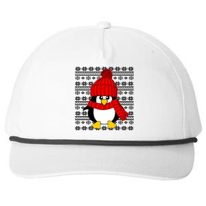 Cute Penguin Ugly Christmas Sweater Xmas Great Gift Meaningful Gift Snapback Five-Panel Rope Hat