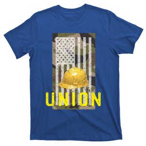 Camouflage Patriotic Union Laborer Worker Iron Hard Hat Gift T-Shirt