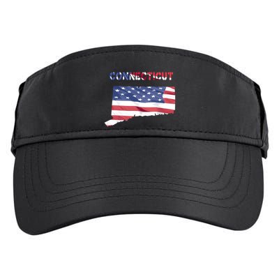 Connecticut Proud United States America Patriot Flag Pride Gift Adult Drive Performance Visor
