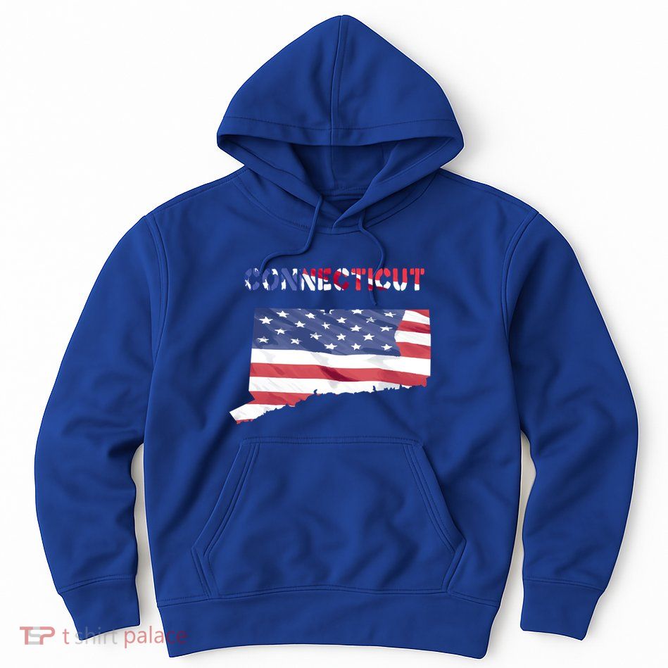 Connecticut Proud United States America Patriot Flag Pride Gift Hoodie