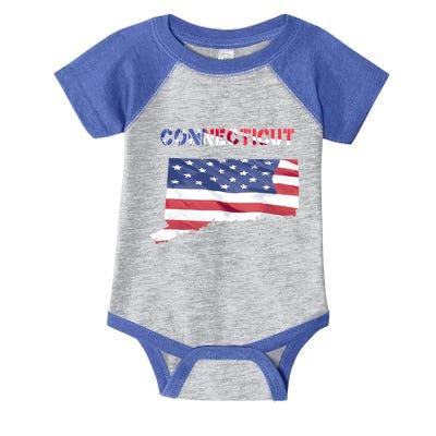 Connecticut Proud United States America Patriot Flag Pride Gift Infant Baby Jersey Bodysuit