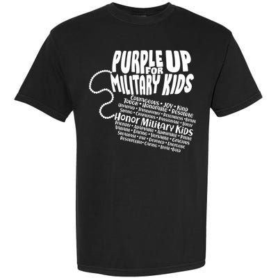 Cool Purple Up For MilitaryKids Dog Tags Text Art Garment-Dyed Heavyweight T-Shirt