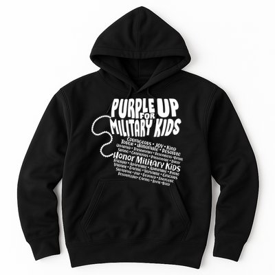 Cool Purple Up For MilitaryKids Dog Tags Text Art Hoodie