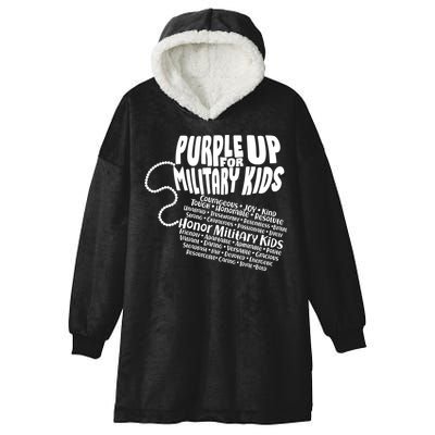 Cool Purple Up For MilitaryKids Dog Tags Text Art Hooded Wearable Blanket