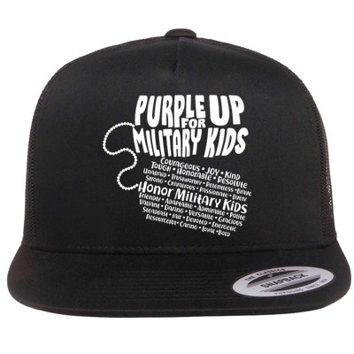 Cool Purple Up For MilitaryKids Dog Tags Text Art Flatbill Hat