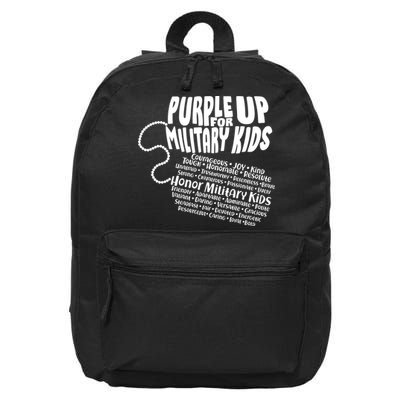 Cool Purple Up For MilitaryKids Dog Tags Text Art 16 in Basic Backpack