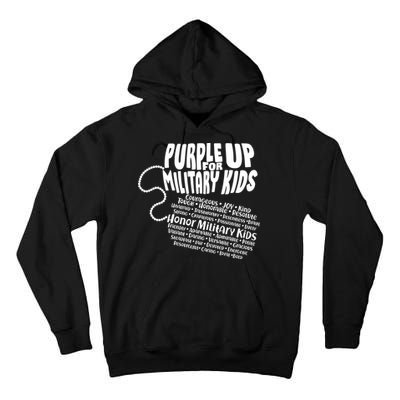 Cool Purple Up For MilitaryKids Dog Tags Text Art Tall Hoodie