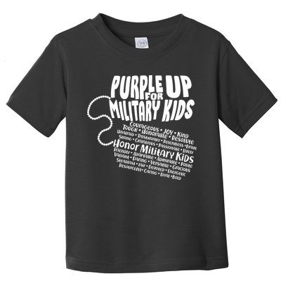 Cool Purple Up For MilitaryKids Dog Tags Text Art Toddler T-Shirt
