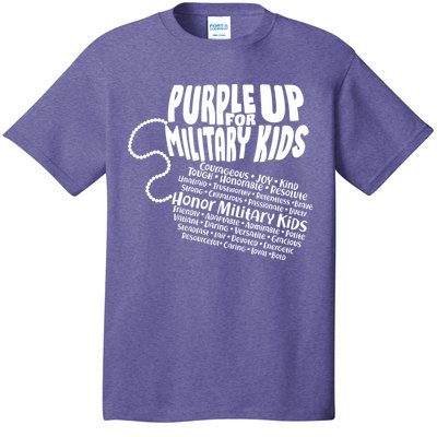 Cool Purple Up For MilitaryKids Dog Tags Text Art T-Shirt