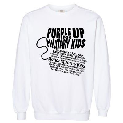 Cool Purple Up For MilitaryKids Dog Tags Text Art Garment-Dyed Sweatshirt