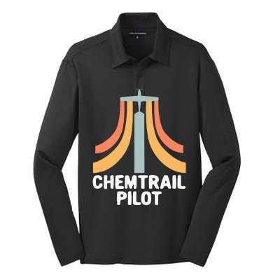 Chemtrail Pilot Uniform Chemtrails Defense Silk Touch Performance Long Sleeve Polo