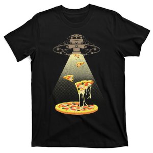 Cool Pizza Ufo Alien Eating Pizza Abduction T-Shirt