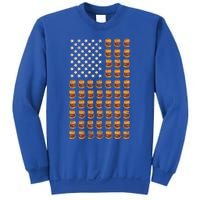 Cheeseburger Patriotic Usa American Flag National Burger Day Gift Sweatshirt