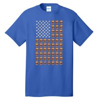 Cheeseburger Patriotic Usa American Flag National Burger Day Gift Tall T-Shirt