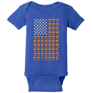 Cheeseburger Patriotic Usa American Flag National Burger Day Gift Baby Bodysuit