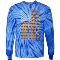 Cheeseburger Patriotic Usa American Flag National Burger Day Gift Tie-Dye Long Sleeve Shirt