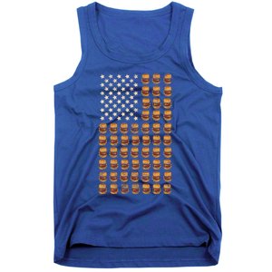 Cheeseburger Patriotic Usa American Flag National Burger Day Gift Tank Top