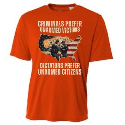 Criminals Prefer Unarmed Victims Dictators Prefer Unarmed Citizens Cooling Performance Crew T-Shirt