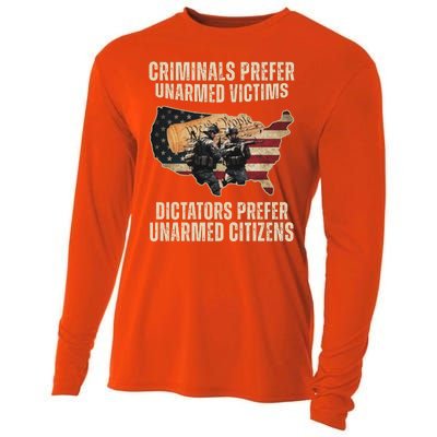 Criminals Prefer Unarmed Victims Dictators Prefer Unarmed Citizens Cooling Performance Long Sleeve Crew