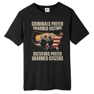 Criminals Prefer Unarmed Victims Dictators Prefer Unarmed Citizens Tall Fusion ChromaSoft Performance T-Shirt