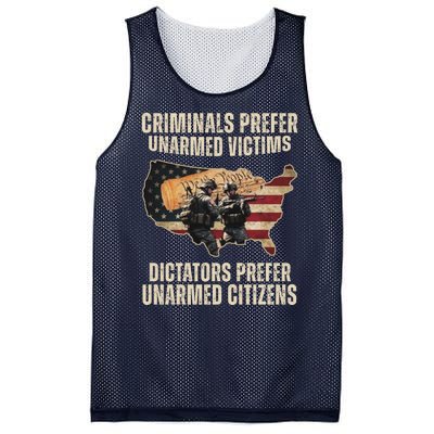 Criminals Prefer Unarmed Victims Dictators Prefer Unarmed Citizens Mesh Reversible Basketball Jersey Tank